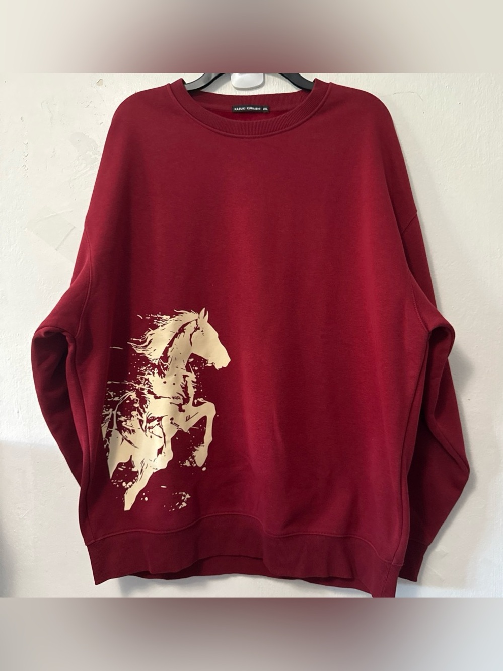 Kazuki Kuraishi Burgundy horse sweatshirt #horse #sweatshirt men’s size 4XL